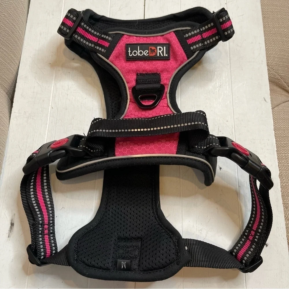 TobeDRI No Pull Reflective Pink Dog Harness Size Medium